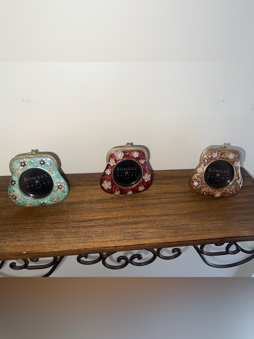 Bombay Company Floral Coin Purse Mini Frames Set of 3